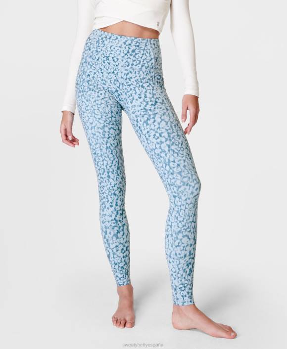 ropa estampado de leopardo de las nieves azul T28T169 leggings de yoga súper suaves mujer Sweaty Betty