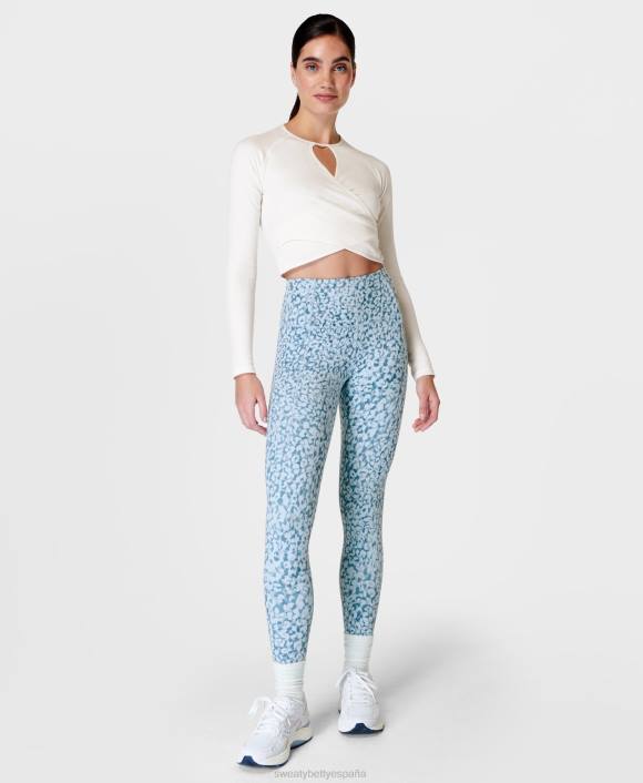 ropa estampado de leopardo de las nieves azul T28T169 leggings de yoga súper suaves mujer Sweaty Betty