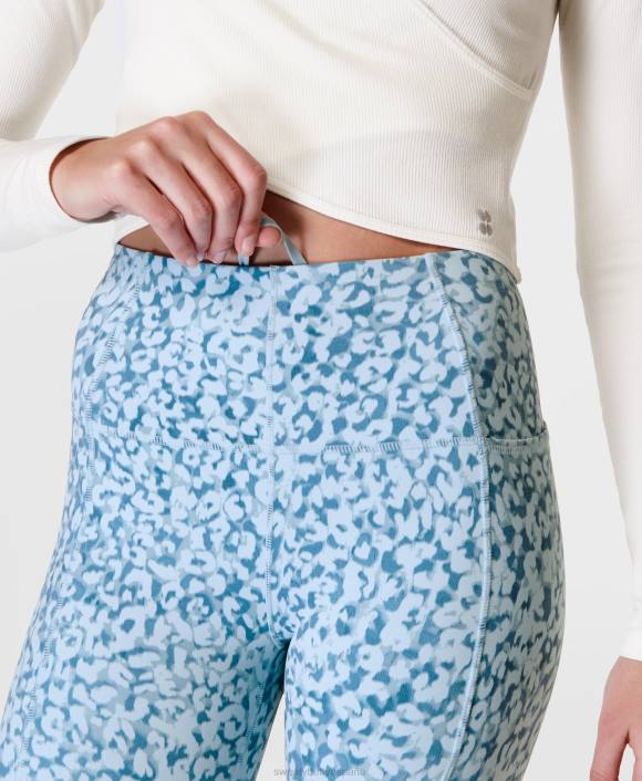 ropa estampado de leopardo de las nieves azul T28T169 leggings de yoga súper suaves mujer Sweaty Betty