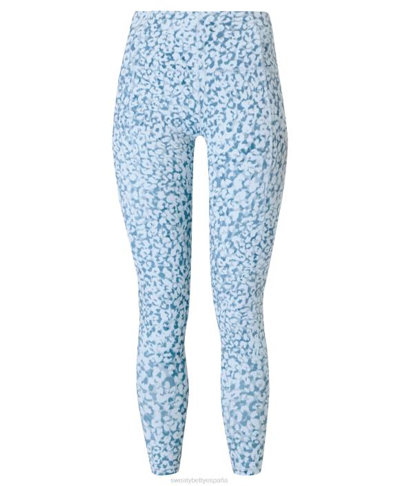 ropa estampado de leopardo de las nieves azul T28T169 leggings de yoga súper suaves mujer Sweaty Betty