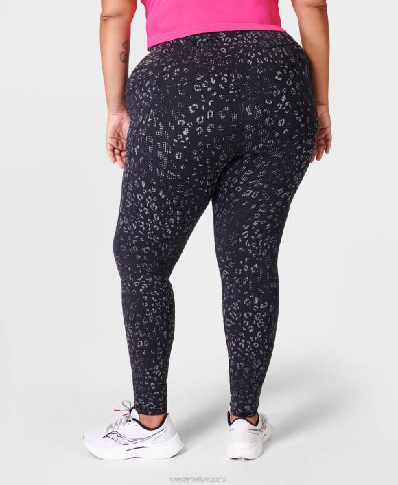 ropa estampado de leopardo reflectante negro T28T573 leggings de entrenamiento reflectantes mujer Sweaty Betty