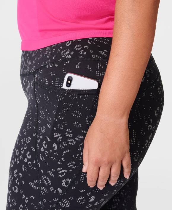 ropa estampado de leopardo reflectante negro T28T573 leggings de entrenamiento reflectantes mujer Sweaty Betty