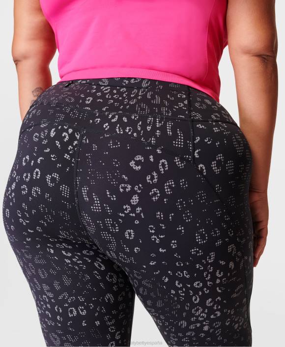 ropa estampado de leopardo reflectante negro T28T573 leggings de entrenamiento reflectantes mujer Sweaty Betty
