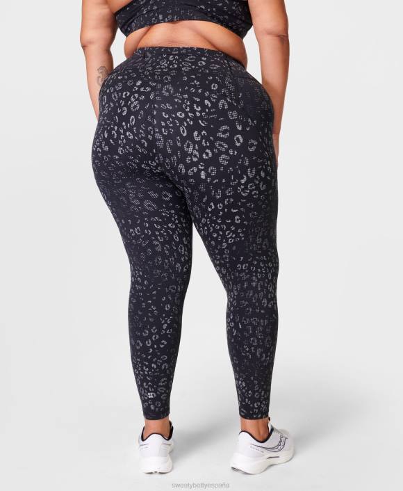 ropa estampado de leopardo reflectante negro T28T664 leggings deportivos 7/8 reflectantes mujer Sweaty Betty