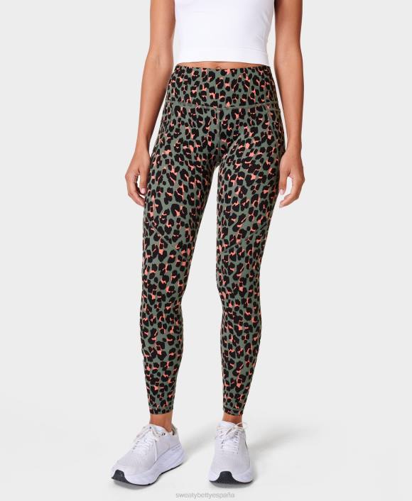 ropa estampado de leopardo verde T28T78 leggings de entrenamiento de potencia mujer Sweaty Betty