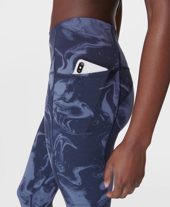 ropa estampado de motas de mármol azul T28T105 leggings de yoga 7/8 súper suaves mujer Sweaty Betty