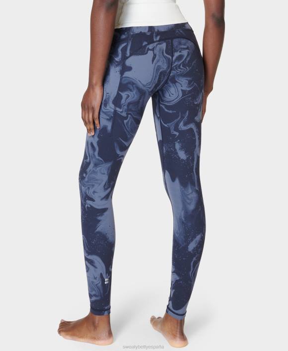 ropa estampado de motas de mármol azul T28T180 leggings de yoga súper suaves mujer Sweaty Betty