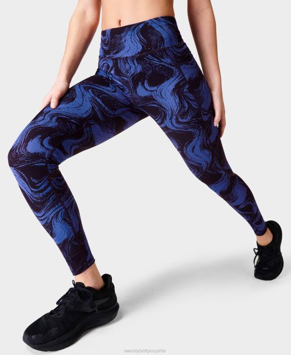 ropa estampado de ondas azules T28T910 leggings para correr de talle alto gravedad cero mujer Sweaty Betty