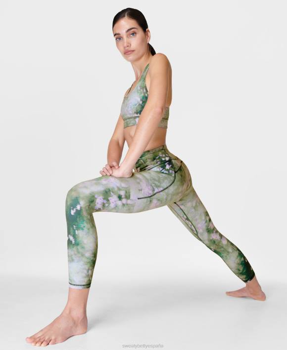 ropa estampado de prado de lavanda verde T28T116 leggings de yoga 7/8 súper suaves mujer Sweaty Betty
