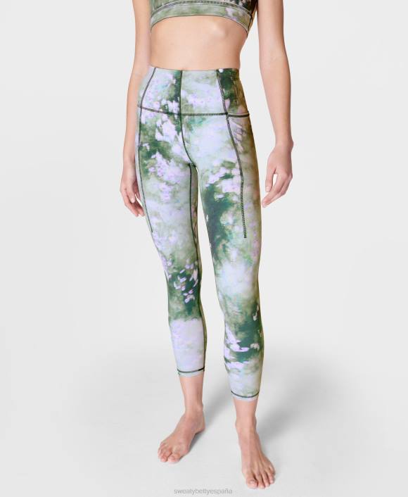 ropa estampado de prado de lavanda verde T28T116 leggings de yoga 7/8 súper suaves mujer Sweaty Betty