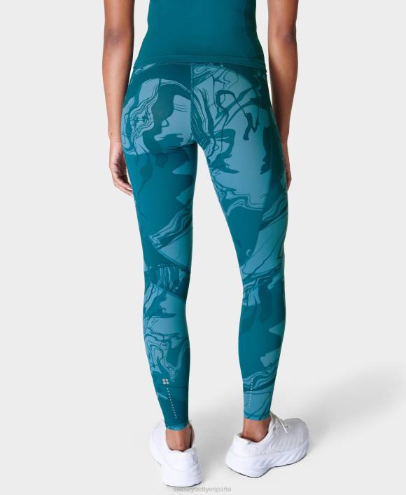 ropa estampado de remolinos de mármol azul cabina T28T417 leggings para correr de gravedad cero mujer Sweaty Betty