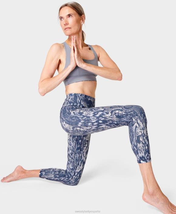 ropa estampado de serpiente ondulada azul T28T120 leggings de yoga 7/8 súper suaves mujer Sweaty Betty