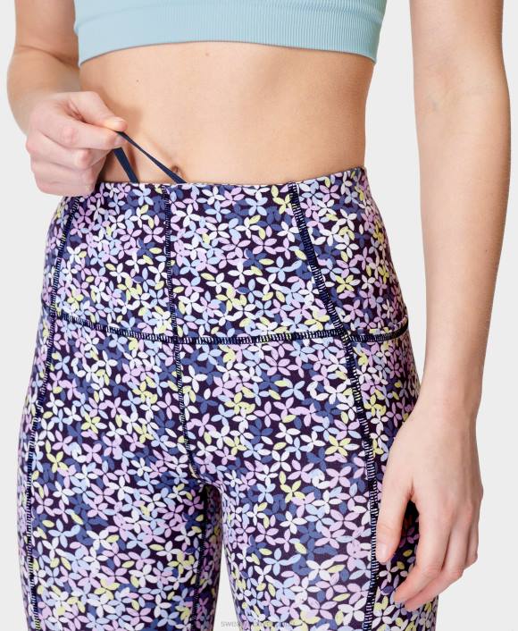 ropa estampado de sombras florales violetas T28T114 leggings de yoga 7/8 súper suaves mujer Sweaty Betty