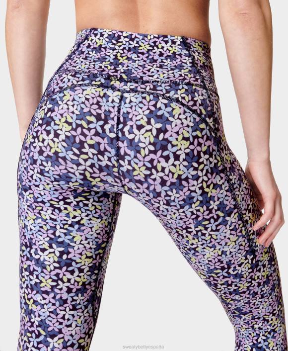 ropa estampado de sombras florales violetas T28T114 leggings de yoga 7/8 súper suaves mujer Sweaty Betty
