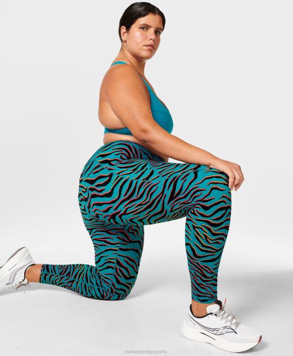 ropa estampado de tigre degradado azul T28T12 leggings de entrenamiento power 7/8 mujer Sweaty Betty