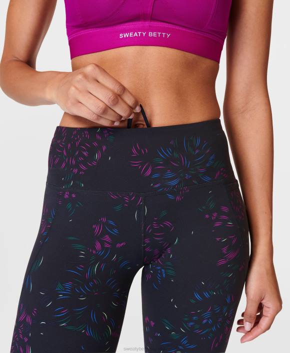 ropa estampado de trazos florales negros T28T27 leggings de entrenamiento power 7/8 mujer Sweaty Betty