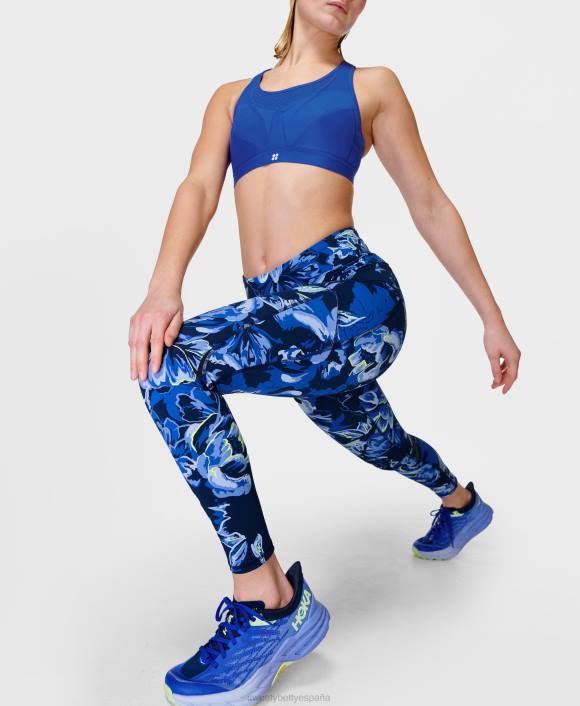 ropa estampado floral adornado azul T28T904 leggings para correr de talle alto gravedad cero mujer Sweaty Betty