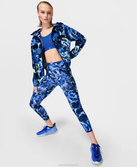 ropa estampado floral adornado azul T28T988 leggings para correr 7/8 de talle alto y gravedad cero mujer Sweaty Betty