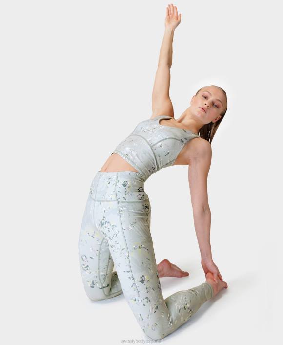 ropa estampado floral azul cayendo T28T184 leggings de yoga súper suaves mujer Sweaty Betty