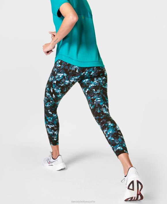 ropa estampado floral iluminado azul T28T11 leggings de entrenamiento power 7/8 mujer Sweaty Betty