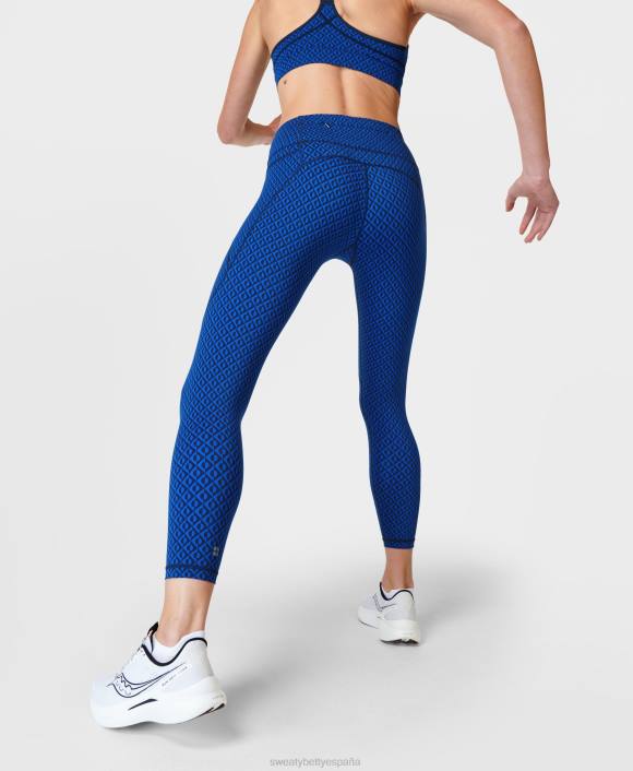 ropa estampado geográfico de ápice azul T28T29 leggings de entrenamiento power 7/8 mujer Sweaty Betty