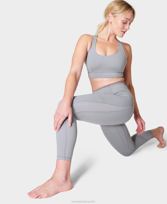 ropa gris flujo neutro T28T287 Leggings de yoga 7/8 de canalé súper suaves mujer Sweaty Betty