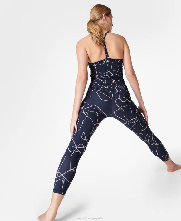 ropa impresión de flujo de línea azul T28T122 leggings de yoga 7/8 súper suaves mujer Sweaty Betty
