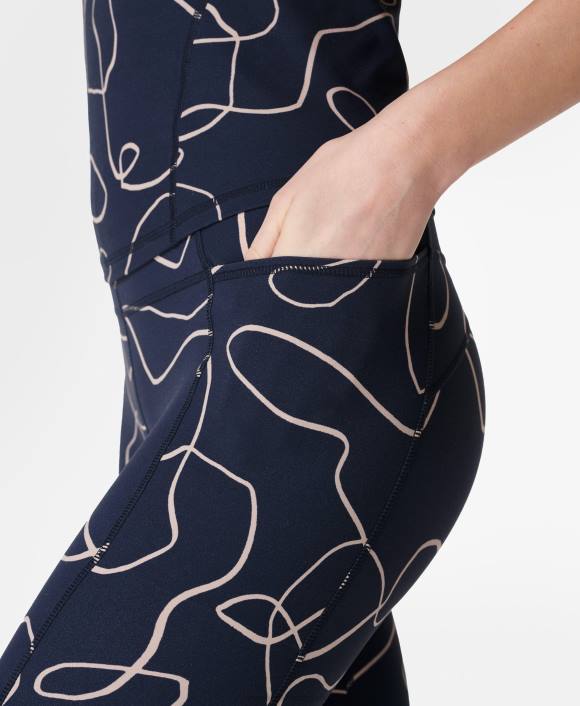 ropa impresión de flujo de línea azul T28T122 leggings de yoga 7/8 súper suaves mujer Sweaty Betty