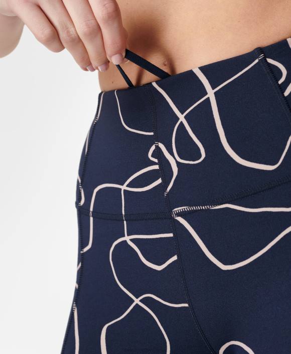 ropa impresión de flujo de línea azul T28T122 leggings de yoga 7/8 súper suaves mujer Sweaty Betty