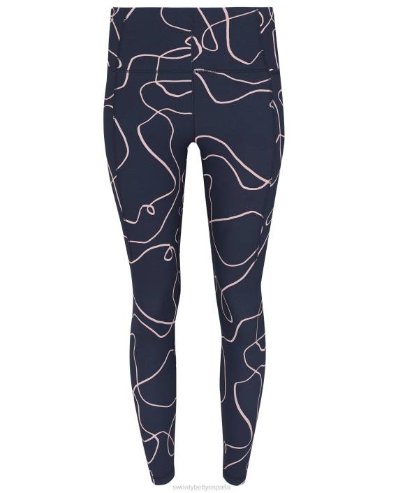 ropa impresión de flujo de línea azul T28T122 leggings de yoga 7/8 súper suaves mujer Sweaty Betty