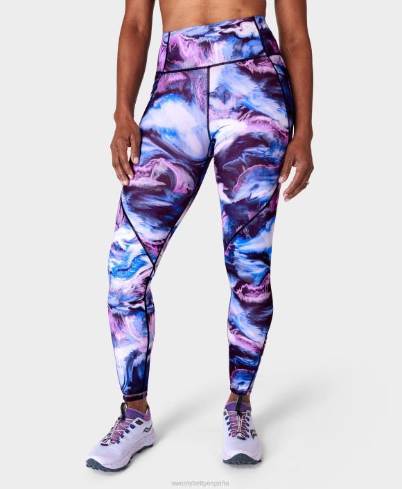 ropa impresión de paisaje virtual azul T28T85 leggings de entrenamiento power pro mujer Sweaty Betty