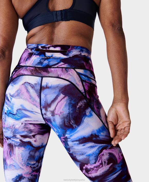 ropa impresión de paisaje virtual azul T28T85 leggings de entrenamiento power pro mujer Sweaty Betty