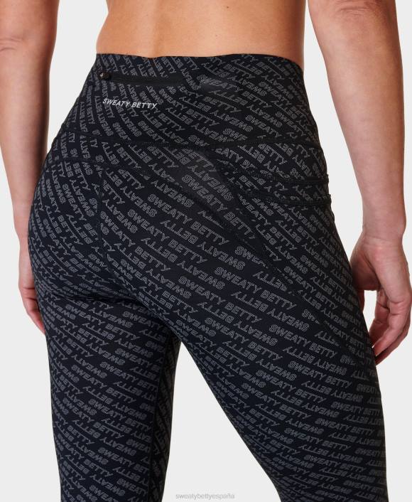 ropa impresión de tipografía con falla gris T28T90 leggings de entrenamiento power pro 7/8 mujer Sweaty Betty