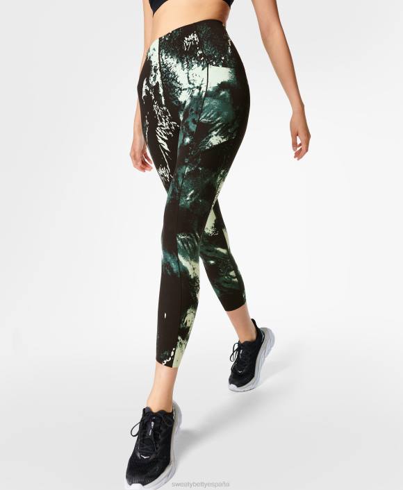 ropa impresión dispersa verde T28T481 leggings deportivos power ultrasculpt de talle alto 7/8 mujer Sweaty Betty
