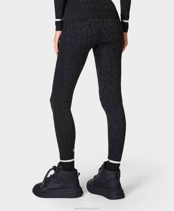 ropa jacquard de pintura de leopardo negro T28T507 leggings interiores en jacquard con estampado de leopardo mujer Sweaty Betty
