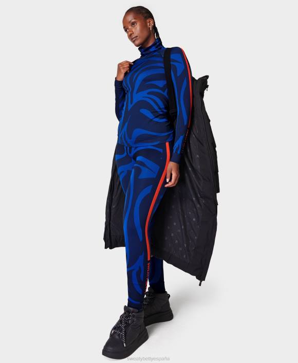 ropa jacquard fluido animal azul T28T484 leggings con capa base animal mujer Sweaty Betty