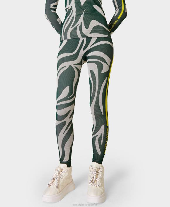 ropa jacquard fluido animal verde T28T483 leggings con capa base animal mujer Sweaty Betty