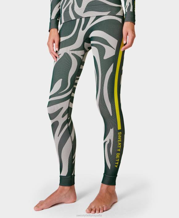 ropa jacquard fluido animal verde T28T483 leggings con capa base animal mujer Sweaty Betty