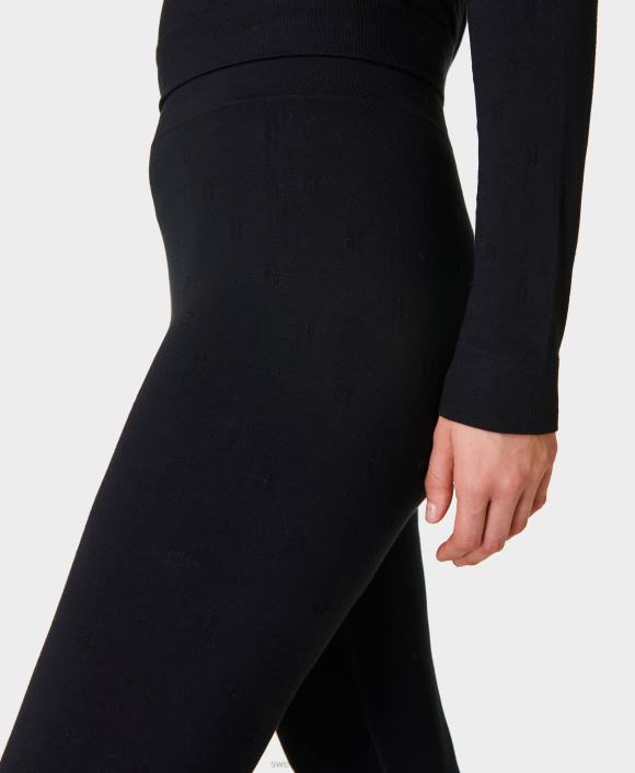 ropa negro T28T525 leggings interiores de modal con lunares en jacquard mujer Sweaty Betty