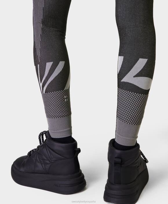 ropa negro T28T686 leggings con capa base abstracta tecnológica mujer Sweaty Betty