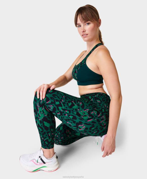 ropa pincelada verde estampado leo T28T26 leggings de entrenamiento power 7/8 mujer Sweaty Betty