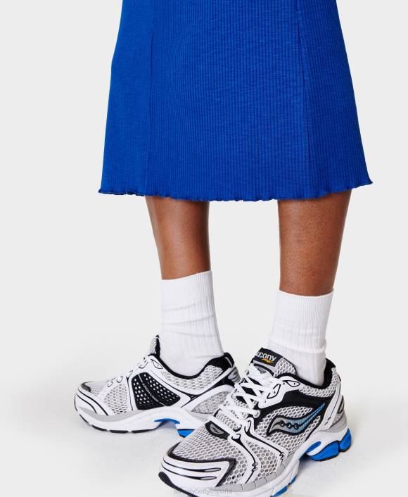 ropa azul relámpago T28T922 vestido midi de canalé mujer Sweaty Betty