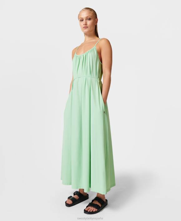ropa verde junto a la piscina T28T592 vestido de verano con tiras explorer mujer Sweaty Betty