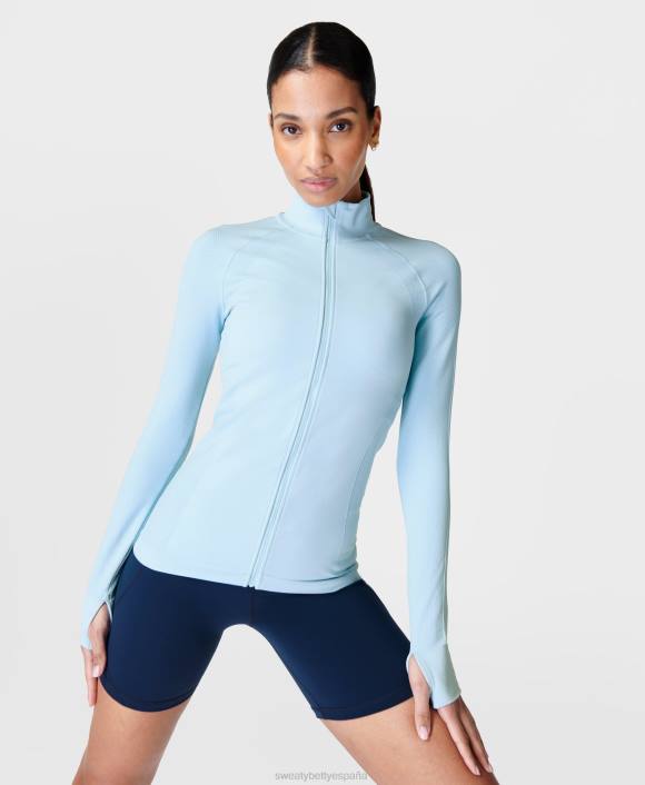 ropa azul hielo T28T541 atleta doble peso entrenamiento sin costuras con cremallera mujer Sweaty Betty