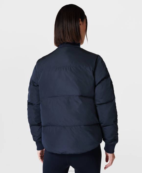 ropa azul marino francés T28T867 chaqueta corta acolchada mujer Sweaty Betty