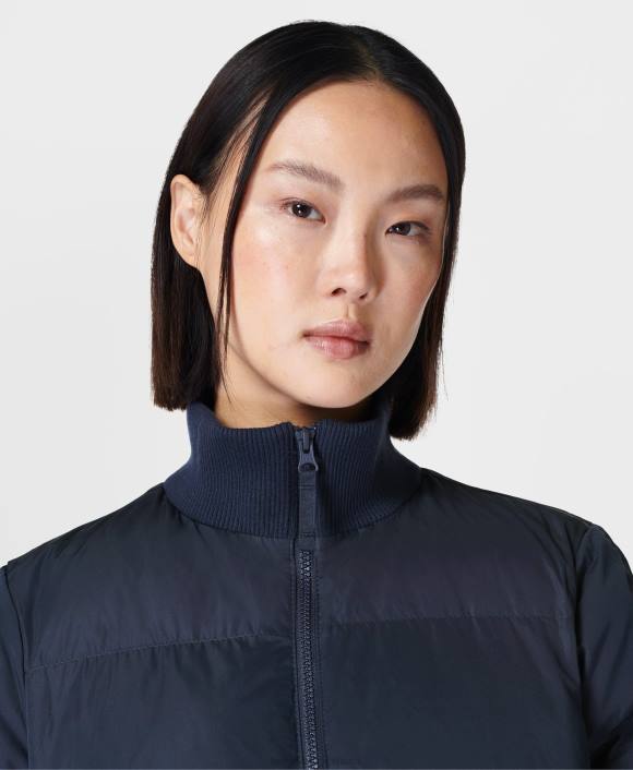 ropa azul marino francés T28T867 chaqueta corta acolchada mujer Sweaty Betty