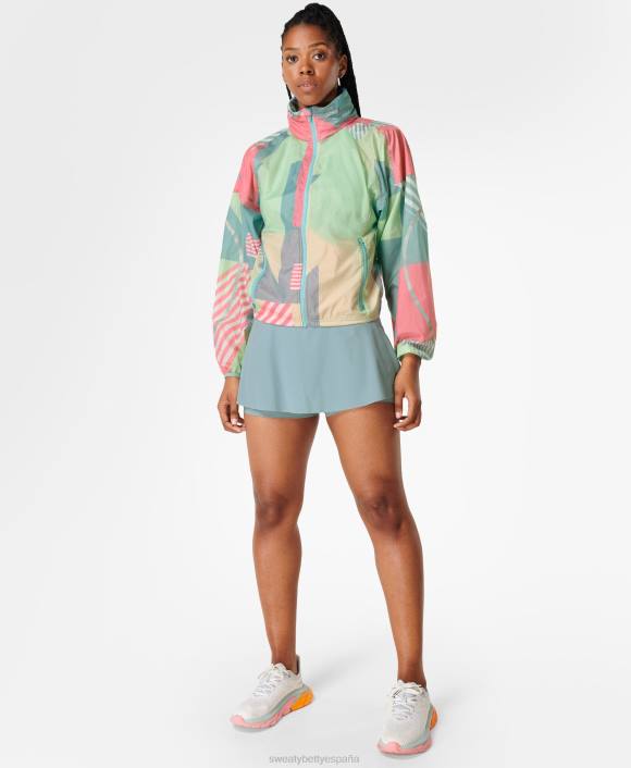 ropa estampado de bloques rosa T28T793 guardar la chaqueta mujer Sweaty Betty