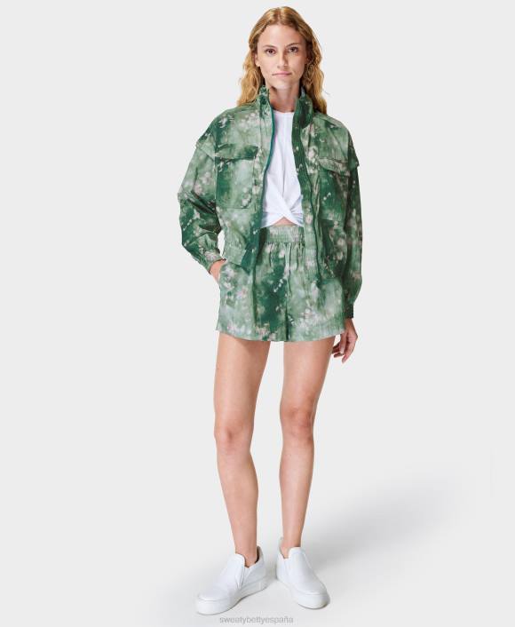 ropa estampado de prado de lavanda verde T28T774 en cualquier momento cerrar la cremallera mujer Sweaty Betty