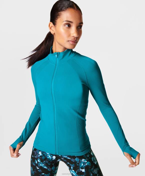 ropa futuro azul T28T538 atleta doble peso entrenamiento sin costuras con cremallera mujer Sweaty Betty