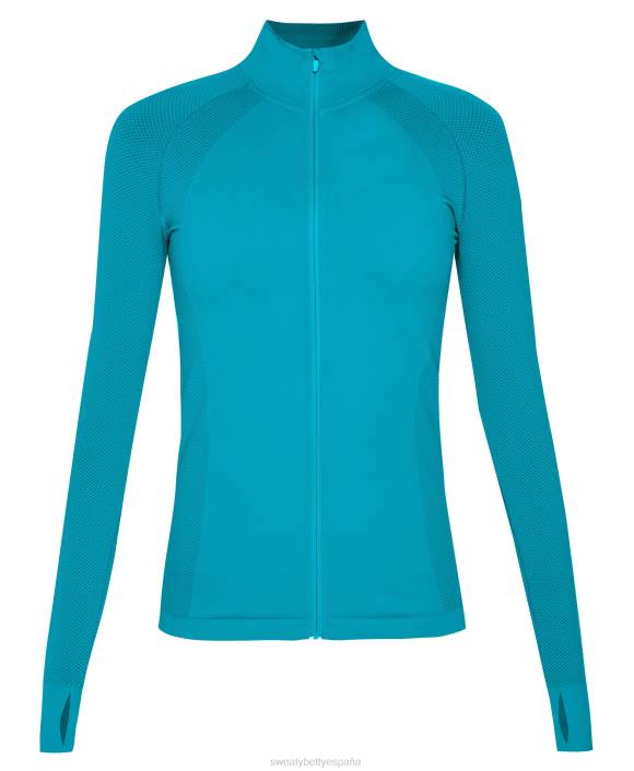 ropa futuro azul T28T538 atleta doble peso entrenamiento sin costuras con cremallera mujer Sweaty Betty
